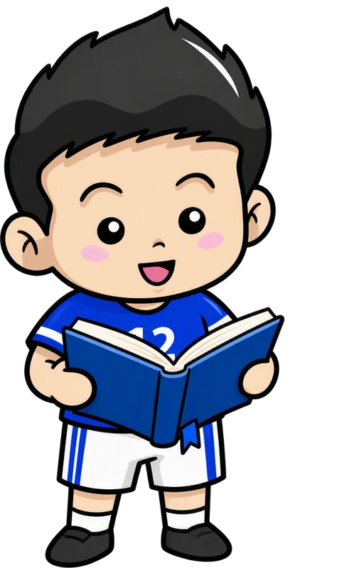 The MyBola mascot reading a book