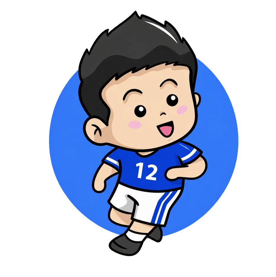 The MyBola mascot, a young footballer